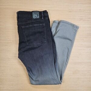 Social Collision Rude Mens 36x32 Fit 36x31 Ombre Button Fly Skinny Jeans